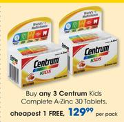 Centrum Kids Complete A Zinc-30 Tabs Per Pack