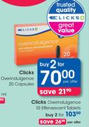 Clicks Overindulgence 20 Capsules-For 2 