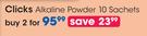 Clicks Alkaline Powder-2x10 Sachets Per Offer