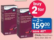 Clicks Blackthorn Berry Elixir-2x200ml Per Offer
