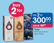 Twisp Refill Liquid(Excl. Pods)-2x20ml Per Offer