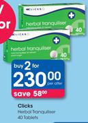 Clicks Herbal Tranquiliser-2x40 Tablets Per Offer