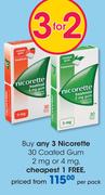 Nicorette Coated Gum 2mg/4mg-30's Per Pack