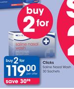 Clicks Saline Nasal Wash Sachets-2X30's
