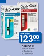 Accu Chek Instant, Active Or Performa Test Strips-50's Per Pack