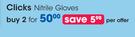 Clicks Nitrile Gloves-For 2
