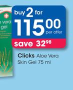 Clicks Aloe Vera Skin Gel-2X75ml