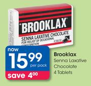 Brooklax Senna Laxative Chocolate Tablets-4's Per Pack