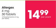 Allergex 4 mg 30 Tablets-Per Pack