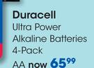 Duracell Ultra Power Alkaline Batteries 4 Pack AA-Per Pack