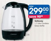 Safeway 1.7Ltr Cordless Glass Kettle-Each