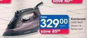 Kambrook 2600 Watt Steam & Spray Iron-Each