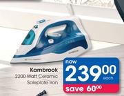 Kambrook 2200 Watt Ceramic Soleplate Iron-Each