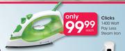 Clicks 1400 Watt Pay Less Steam Iron-Each