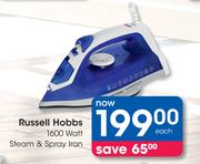 Russell Hobbs 1600 Watt Steam & Spray Iron-Each
