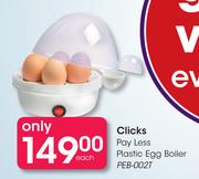Clicks Pay Less Plastic Egg Boiler PEB-002T-Each