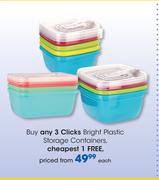 Clicks Bright Plastic Storage Containers-Each