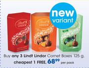 Lindt Lindor Cornet Boxes-125g Per Pack