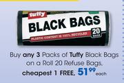 Tuffy Black Bags On A Roll 20 Refuse Bags-Each