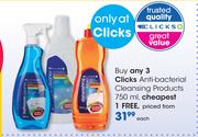 Clicks Anti Bacterial Cleansing Products-750ml Each