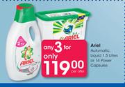 Ariel Automatic Liquid-1.5Ltr Or 14 Power Capsules-For 3