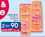 L'Oreal Elvive Shampoo Or Conditioner-2X400ml