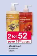 Clicks Beauty Handwash-2x500ml Per Offer