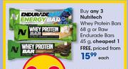  Nutritech Whey Protein Bars-68g Or Raw Endurate Bars-45g Each