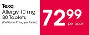 Texa Allergy 10 mg 30 Tablets-Per Pack