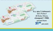 Johnson's Skin Protect 48 Baby Wipes-Per Pack