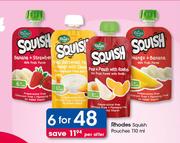 Rhodes Squish Pouches-6 x 110ml