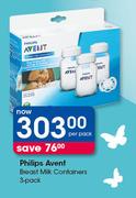 Philips Avent Breast Milk Containers 3 Pack-Per Pack