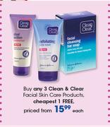 Clean & Clear Facial Skin Care Products-Each