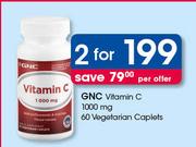 GNC Vitamin C 1000 mg 60 Vegetarian Caplets-For 2
