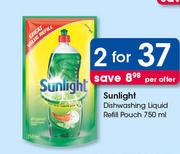 Sunlight Dishwashing Liquid Refill Pouch-2 x 750ml