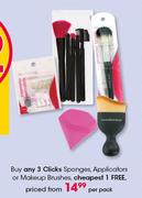 Clicks Sponges, Applicators Or Makeup Brushes-Per Pack