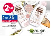 Garnier Ultimate Blends Shampoo Or Conditioner-2 x 400ml