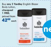Yardley English Blazer Body Lotion-Each