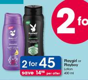 Playgirl Or Playboy Lotion-2x400ml Per Offer
