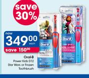 Oral-B Power Kids D12 Star Wars Or Frozen Toothbrush-Each