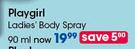 Playgirl Ladies' Body Spray-90ml Each