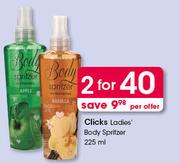 Clicks Ladies Body Spritzer-2x225ml