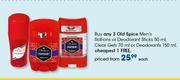 Old Spice Men's Roll-Ons Or Deodorant Sticks 50ml Clear Gels 70ml Or Deodorants 150ml-Each
