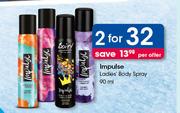 Impulse Ladies' Body Spray-2 x 90ml