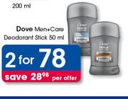 Dove Men+Care Deodorant Stick-2 x 50ml