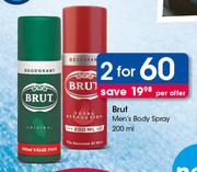 Brut Men's Body Spray-2 x 200ml