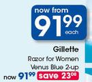 Gillette Razor For Women Venus Blue 2 Up