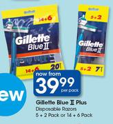 Gillette Blue 2 Plus Disposable Razors 5+2 Pack Or 14+6 Pack-Per Pack