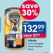 Gillette Fusion Proglide Power Flexball Razor-Each