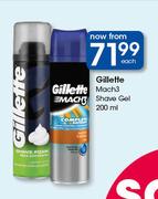 Gillette Mach 3 Shave Gel-200ml Each